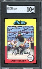 1975 Topps #626 Larry Haney A&rsquo;s Athletics SGC 10 GM Gem Mint