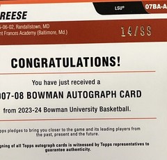 QTY AVL #/99! Angel Reese Auto 2023-24 Bowman Chrome U Refractor Autograph LSU