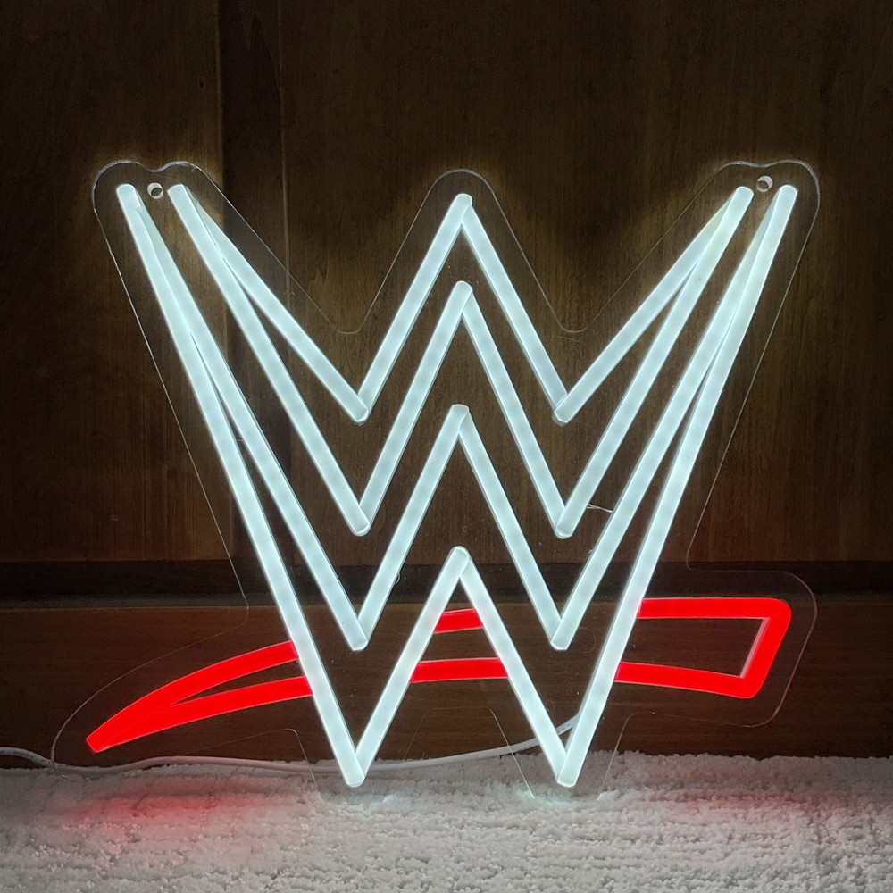 WWE Logo LED Neon Wall Sign USB Powered Light World Wrestling Entertainment NEW