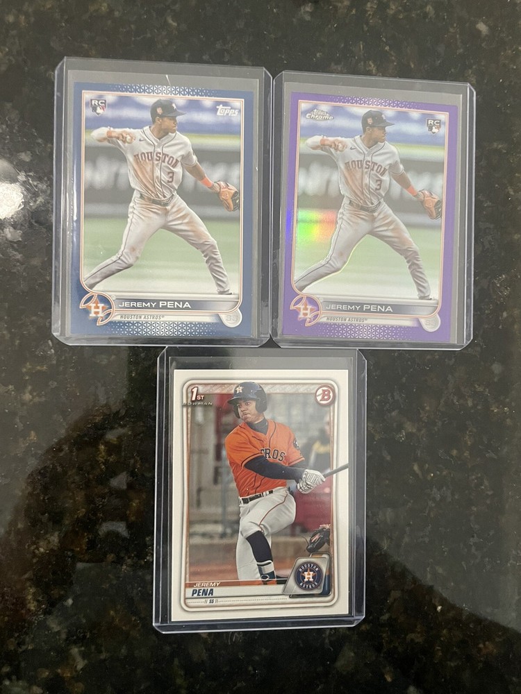 (3) 2020 Bowman 1st Edition JEREMY PENA PAPER +Chrome Rookie Lot HOUSTON ASTROS
