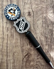 Handmade beaded pens. Hockey. Collect, gifts, gift basket filler, party