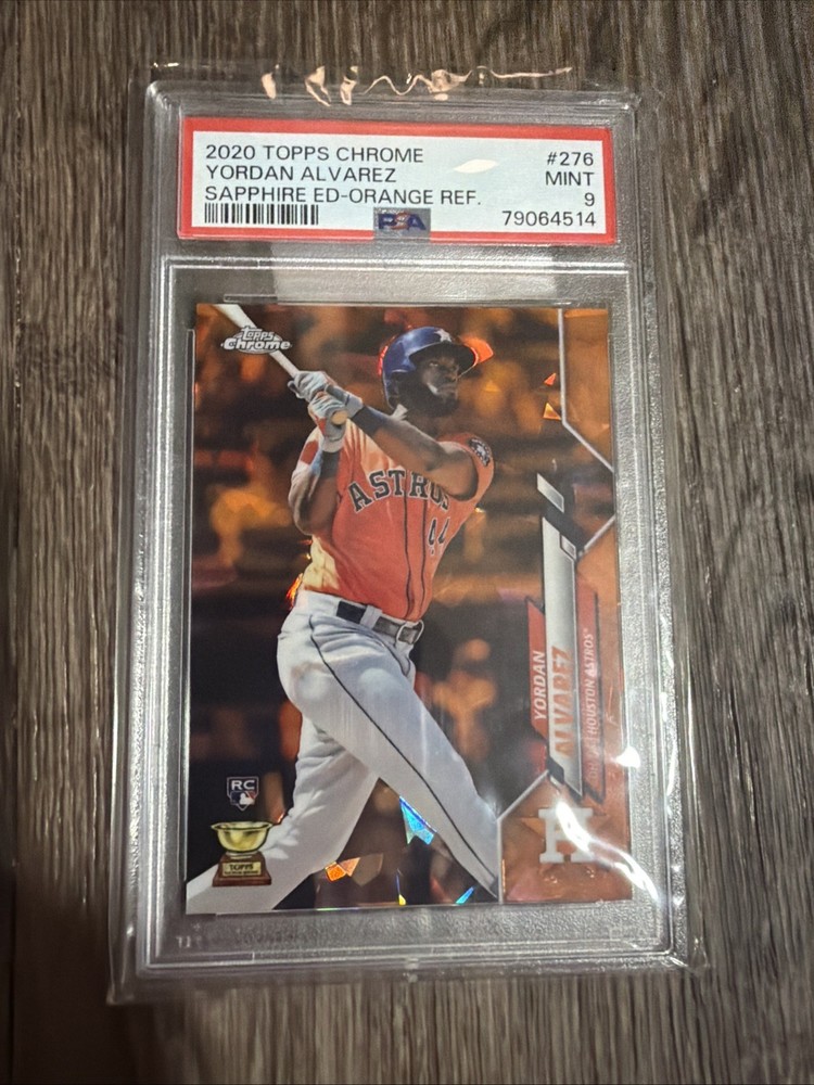 2020 Topps Chrome Sapphire YORDAN ALVAREZ Orange Refractor 17 /25 PSA 9 MINT