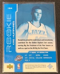 2004-05 Upper Deck Black Diamond Rookie Gems #194 KRIS HUMPHRIES Utah Jazz RC B9