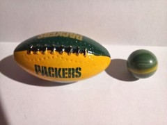 Miniture Vintage Green Bay Packers Football Featuring With Black Stitching
