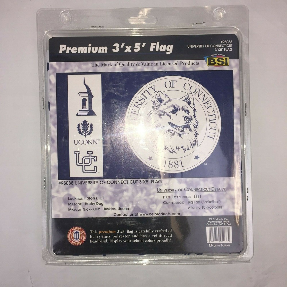 UCONN HUSKIES NCAA LICENSED 3&prime; X 5&prime; PREMIUM FLAG BANNER FREE SHIPPING