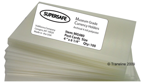 SuperSafe Museum Grade Postcard Sleeves – 100% Mylar – PVC Free – 50ct