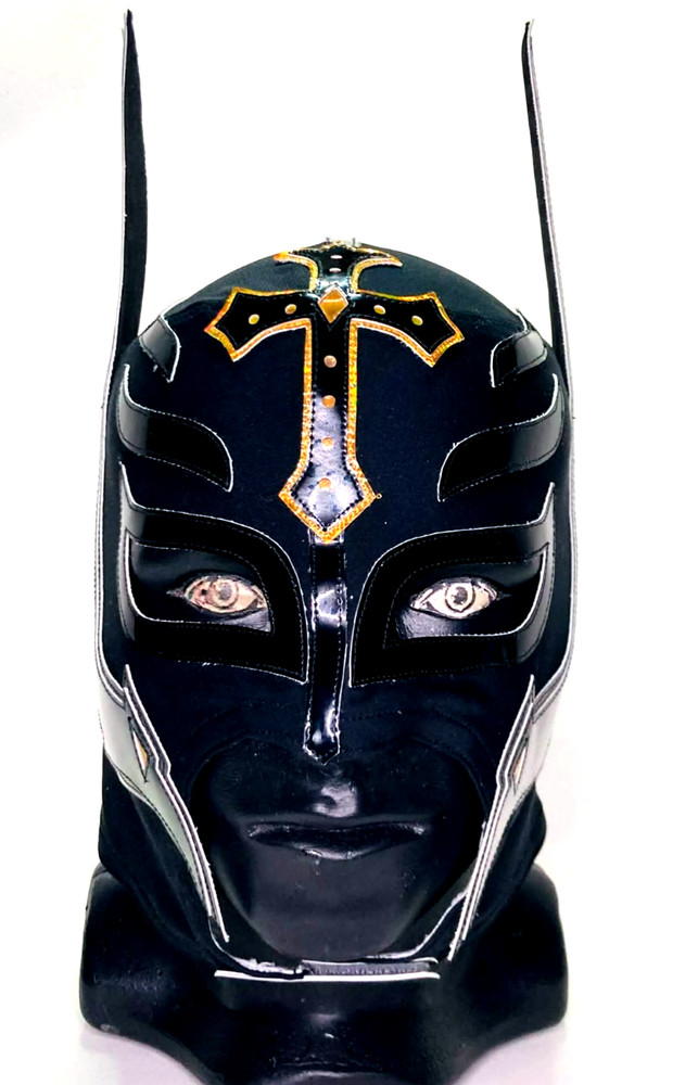 Bat Mysterio Semi Professional Grade Wrestling Lucha Libre Mask Black Gold
