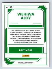 2026 Donruss #155 Wehiwa Aloy Green Laser