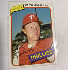 Topps 1980 Topps Burger King Keith Moreland #3 Philadelphia Phillies Auto