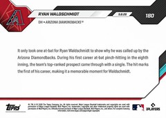 Ryan Waldschmidt Call-Up Diamondbacks 2026 MLB Topps NOW Card 180 – Presale