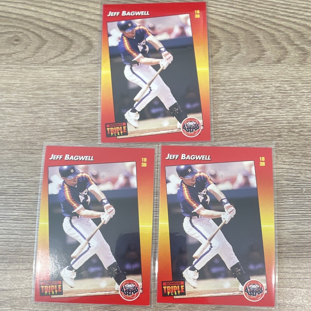 Donruss Triple Play Jeff Bagwell Astros Baseball 3-Card Lot 1992 #200