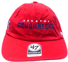 Houston Roughnecks ‘47 XFL Clean Up Adjustable Baseball Hat Cap, Red, OSFA, NWT