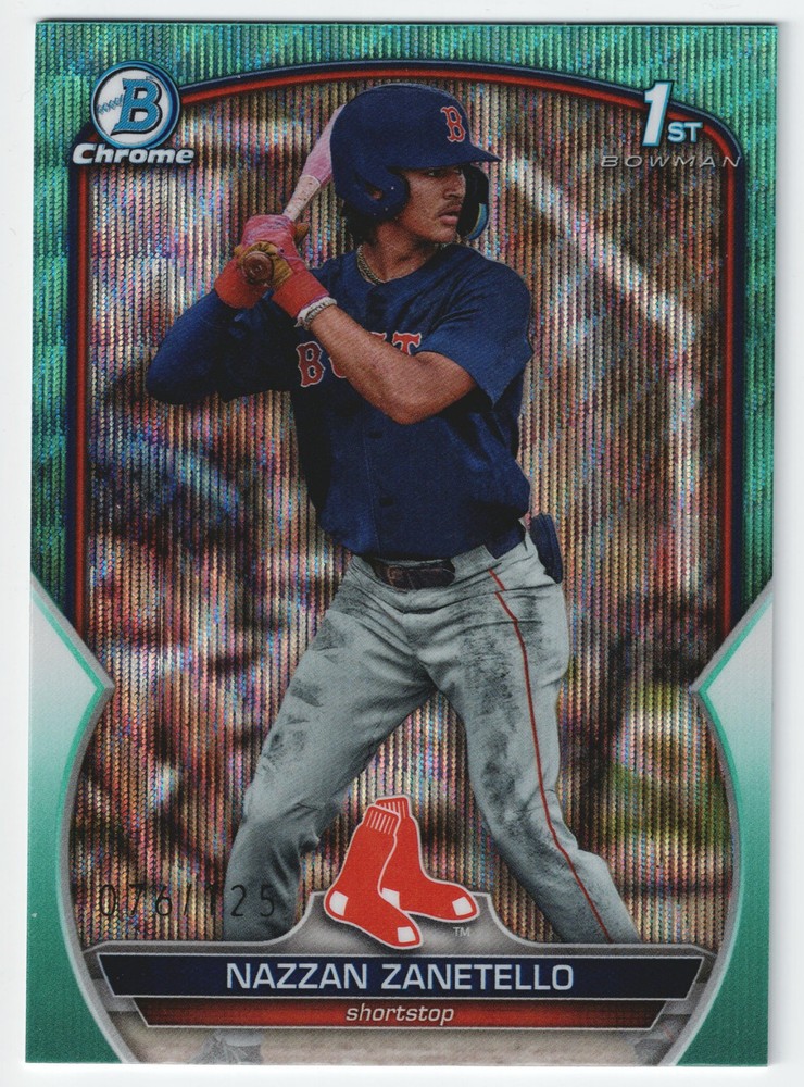 2023 Bowman Draft Chrome Nazzan Zanetello Rookie RC Aqua Wave /125 #BDC-3
