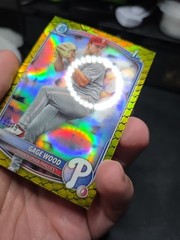 2025 Bowman Draft – Chrome Gage Wood #BDC-4 Yellow Reptilian Refractor /75 (RC)