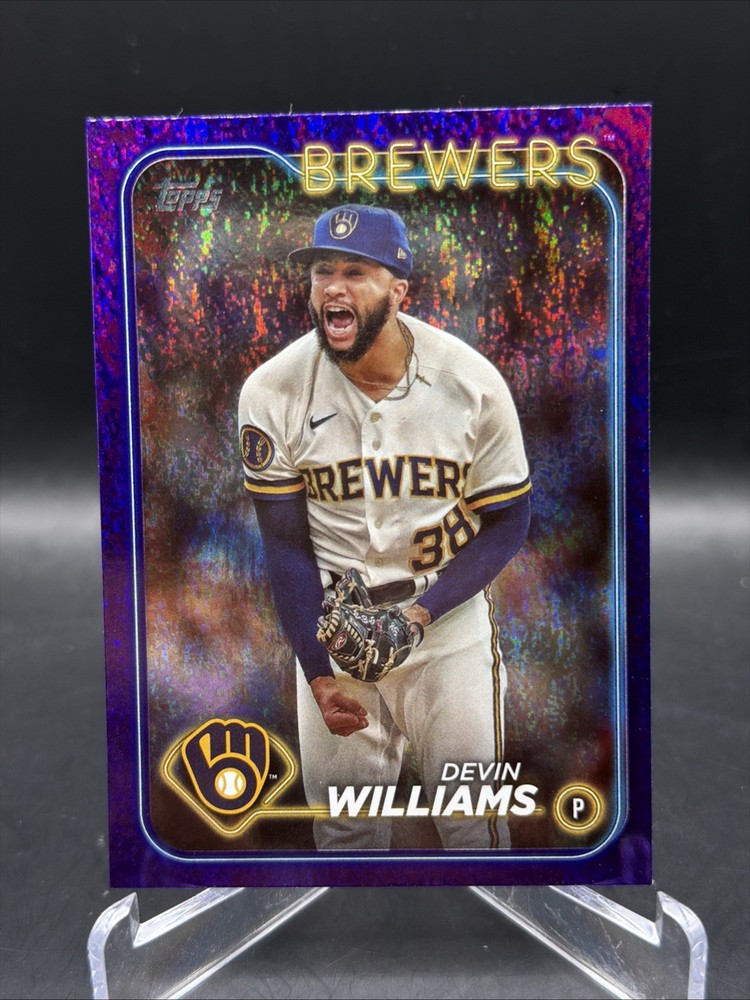 Devin Williams 2024 Topps Series 1 Purple Foil 037/799 #135 – Brewers