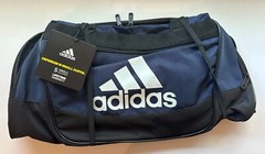 NWT adidas Collegiate Navy/Black/White Defender III Small Duffel Bag Great Gift