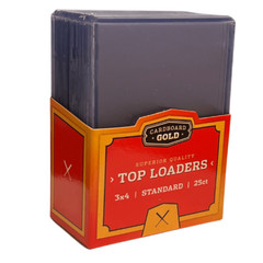 Pack of 25 Cardboard Gold Standard 3&Prime; X 4&Prime; Ultra Clear Pro Rigid 20pt Toploaders