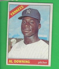 1966 Topps Al Downing #384 EXC wax stain on front