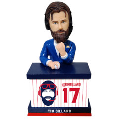 Tim Dillard Red Blue Desk Number 17 Milwaukee Brewers Broadcaster Bobblehead