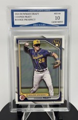2024 Bowman Cooper Pratt Brewers 1st Bowman Rookie Card #BD-84 Gem Mint 10