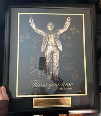 1980 Miracle on Ice Team Multi-Signed Framed Photo COA 11/80 Herb Brooks Quote