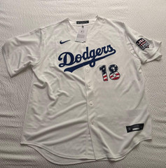 LA Dodgers Yoshinobu Yamamoto #18 USA 250 White Stitched Jersey Men