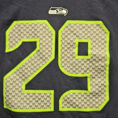 NFL Team Apparel Nike T-Shirt Men&rsquo;s Size Med Blue Green Gray Logo Athletic…