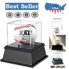 UV Protected Acrylic Baseball Display Case with Elegant Black Base, 4.3&Prime; Height