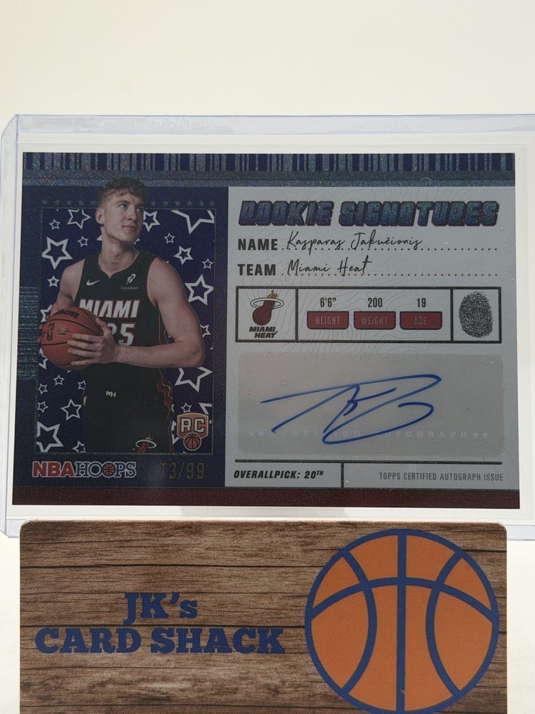 2025-26 Topps NBA Hoops Kasparas Jakucionis Rookie Signatures Purple /99 #HRS-KJ