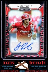 2019 Panini Prizm Draft Red & Black Snake Skin Auto Jared Triolo Pirates #89