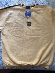 Boca Juniors CABJ Soccer Crewneck Sweatshirt Beige/Blue Men&rsquo;s Size L Official