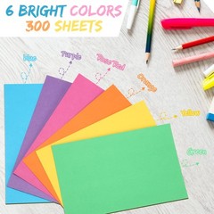 Fainne 300 Pcs 5 X 8 Inches Blank Index Cards 180 Gsm Thick Card Stock Assorted