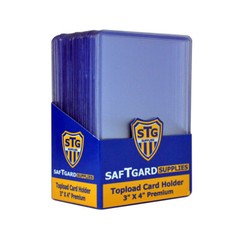 25 SafTGard Premium 3×4 Topload Card Holders Top Loaders – 1 Pack of 25