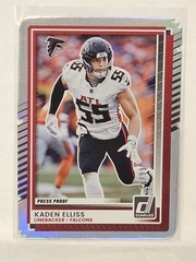 2025 Panini Donruss Kaden Elliss Falcons #190 Press Proof Silver Die-Cut /99