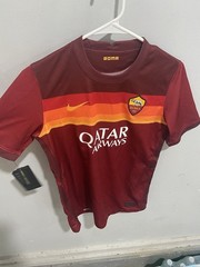 Nike AS Roma Soccer Jersey Shirt Maroon Qatar Airways Adult Size XL