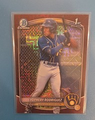 2025 Bowman – Chrome Yophery Rodriguez #BCP-36 Burgundy Mojo Refractor /275 (RC)