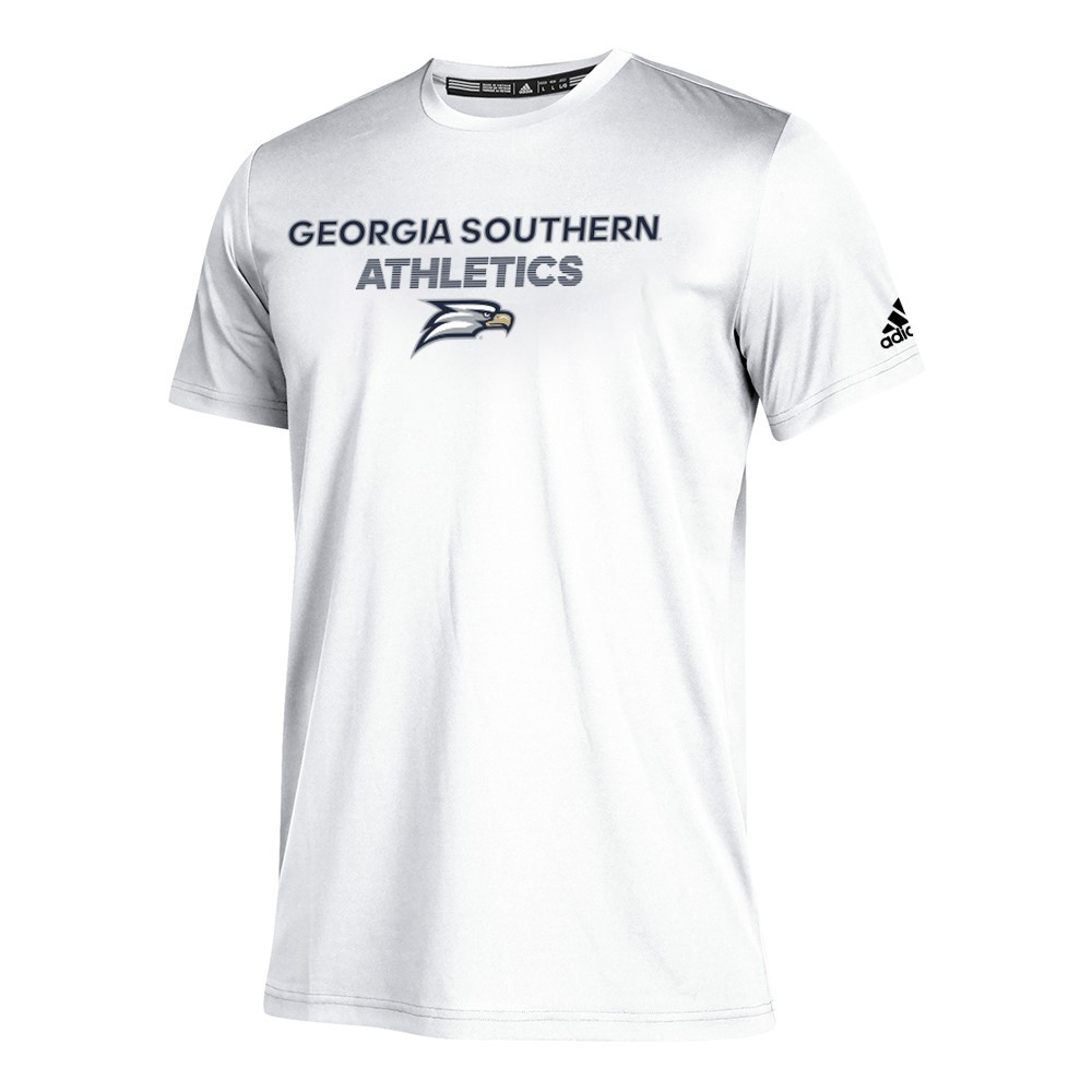 Georgia Southern Eagles Adidas NCAA Men&rsquo;s White Clima Tech Short Sleeve T-Shirt