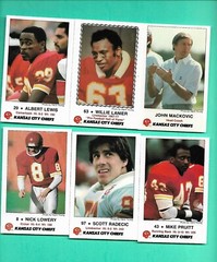 (8) KANSAS CITY CHIEFS 1986 FOOTBALL LAW ENFORCEMENT AGENCY CARD (V2012)