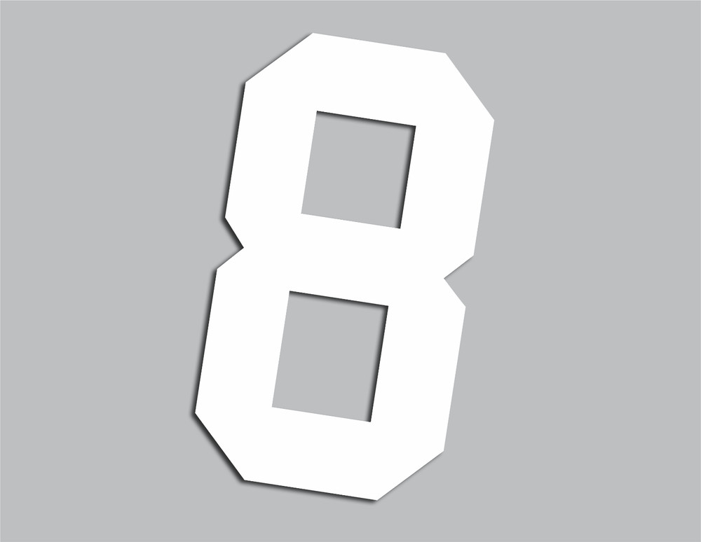 1-Color Tackle Twill Pro Cut Football Hockey Numbers for Uniform Jersey Not Sewn
