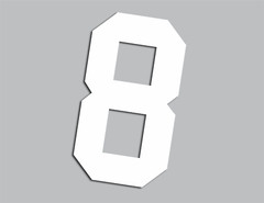 1-Color Tackle Twill Pro Cut Football Hockey Numbers for Uniform Jersey Not Sewn