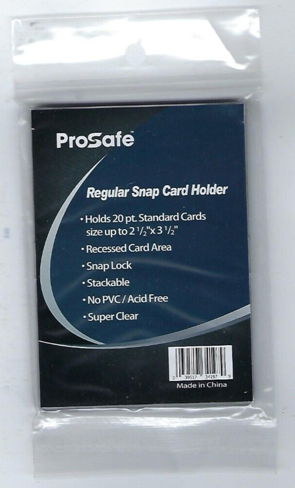 100 box of Pro Safe Regular Snap Tite Trading Card Holders snaptites 20pt