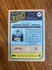 George Foster Jim Rice 2025 Topps Shoebox Treasures Andy Friedman #58 Stamp /99