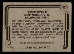 1980 Fleer Team Action #59 Super Bowl III