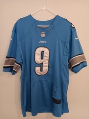Nike NFL Detroit Lions Matthew Stafford #9 Jersey Blue Silver White Size 44
