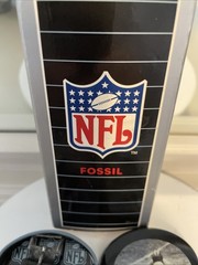 NFL Vintage New York Jets Fossil Watch with Leather Band with Box Needs Battery
