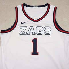 Gonzaga Bulldogs Jersey Men Large White Stitched Basketball #1 Nike Dri Fit Zags