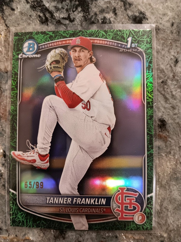 2025 1st Bowman Chrome Tanner Franklin BDC-90 Green Grass Refractor #/99