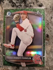 2025 1st Bowman Chrome Tanner Franklin BDC-90 Green Grass Refractor #/99