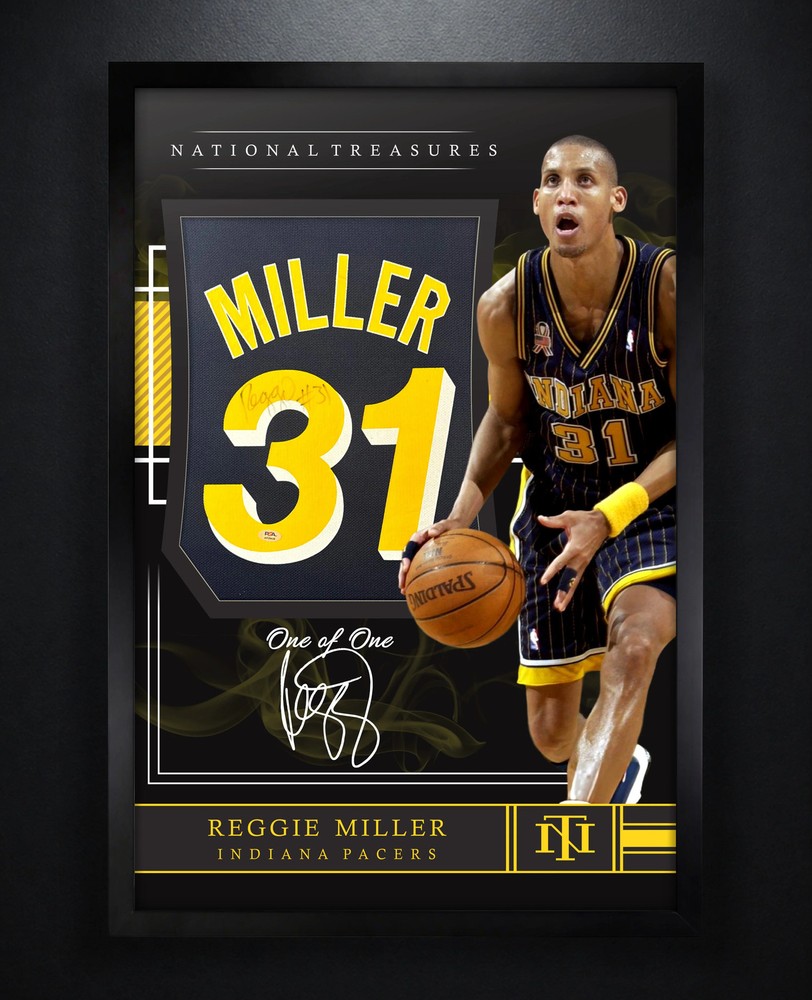 Reggie Miller Signed Indiana Pacers Jersey Framed PSA COA Auto Display