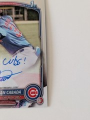 2025 Bowman Chrome Auto Juan Cabada #CPA-JC eBay 1/1 Inscription Go Cubs